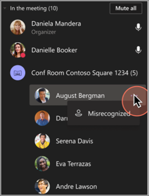 Screenshot of how to remove the incorrect identification of a participant.