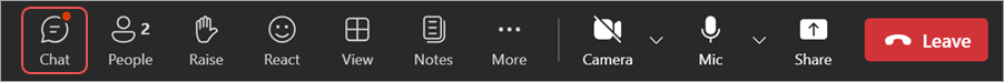 Icon is second from the left in meeting controls