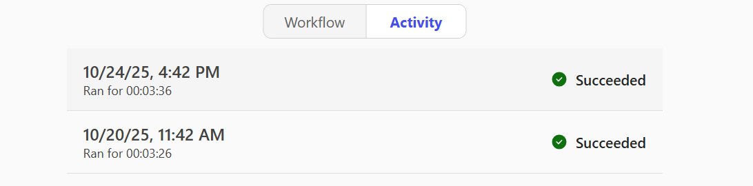 Screenshot of the activity screen.