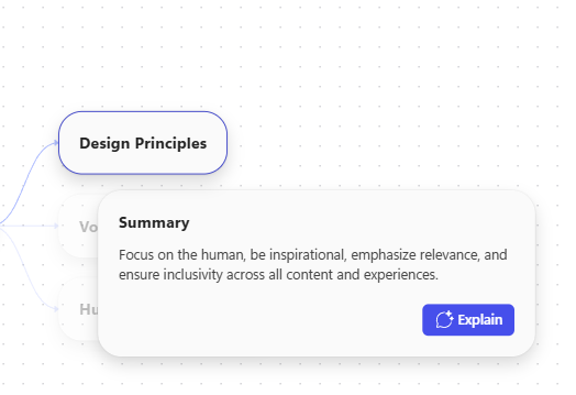 Screenshot of the topic summary pane with an option to open Copilot Chat for more details.