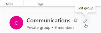 Select Edit Group next to the groups name.