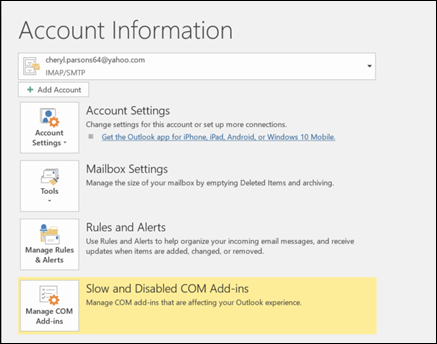 Screenshot showing automatic replies button, use rules to send an out of office message.