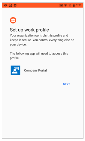 Set up a work profile