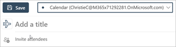 Use the calendar drop down list at the top of the New Event screen to choose which calendar to create an event in.