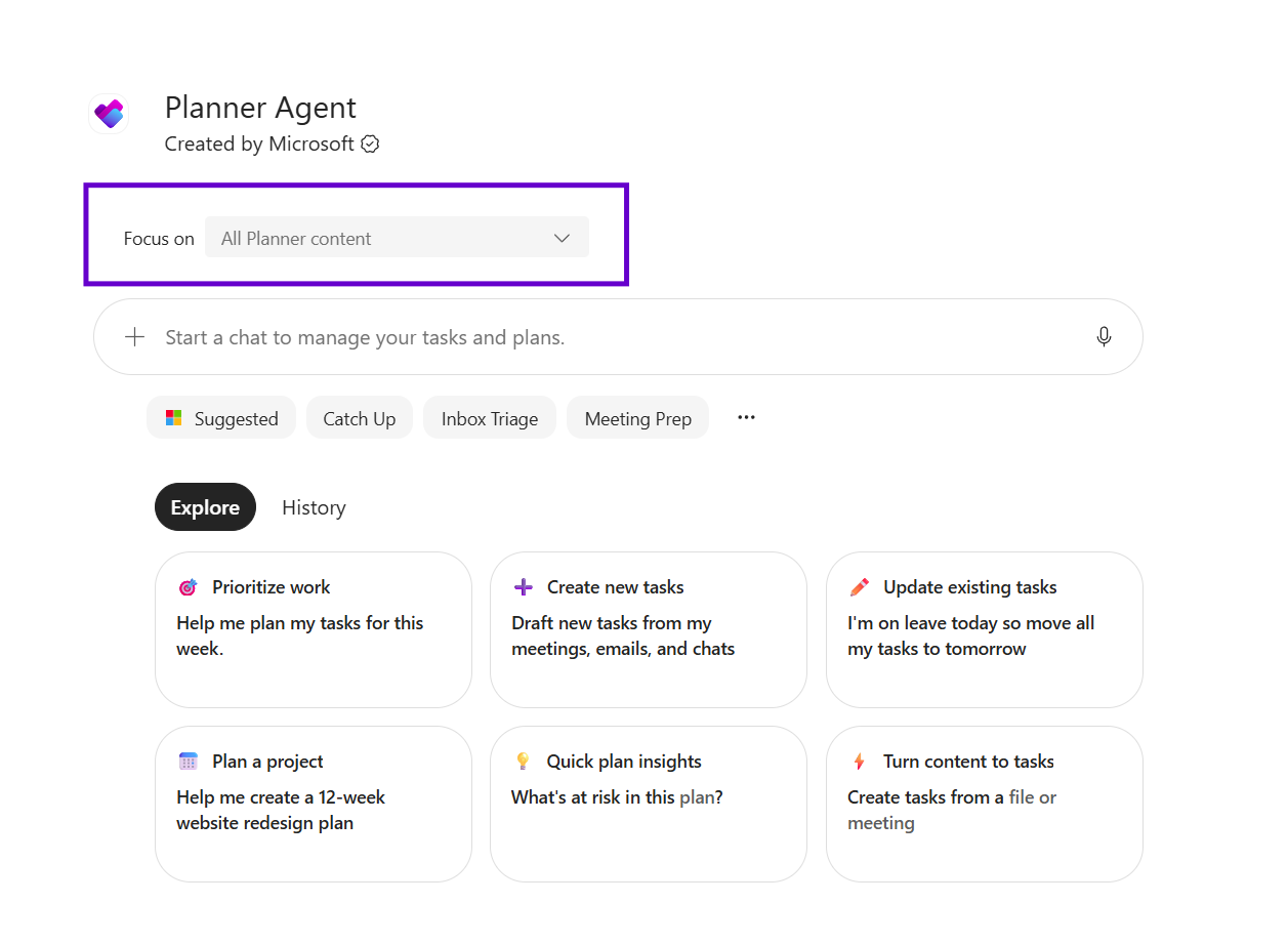 Screenshot that shows plan picker.