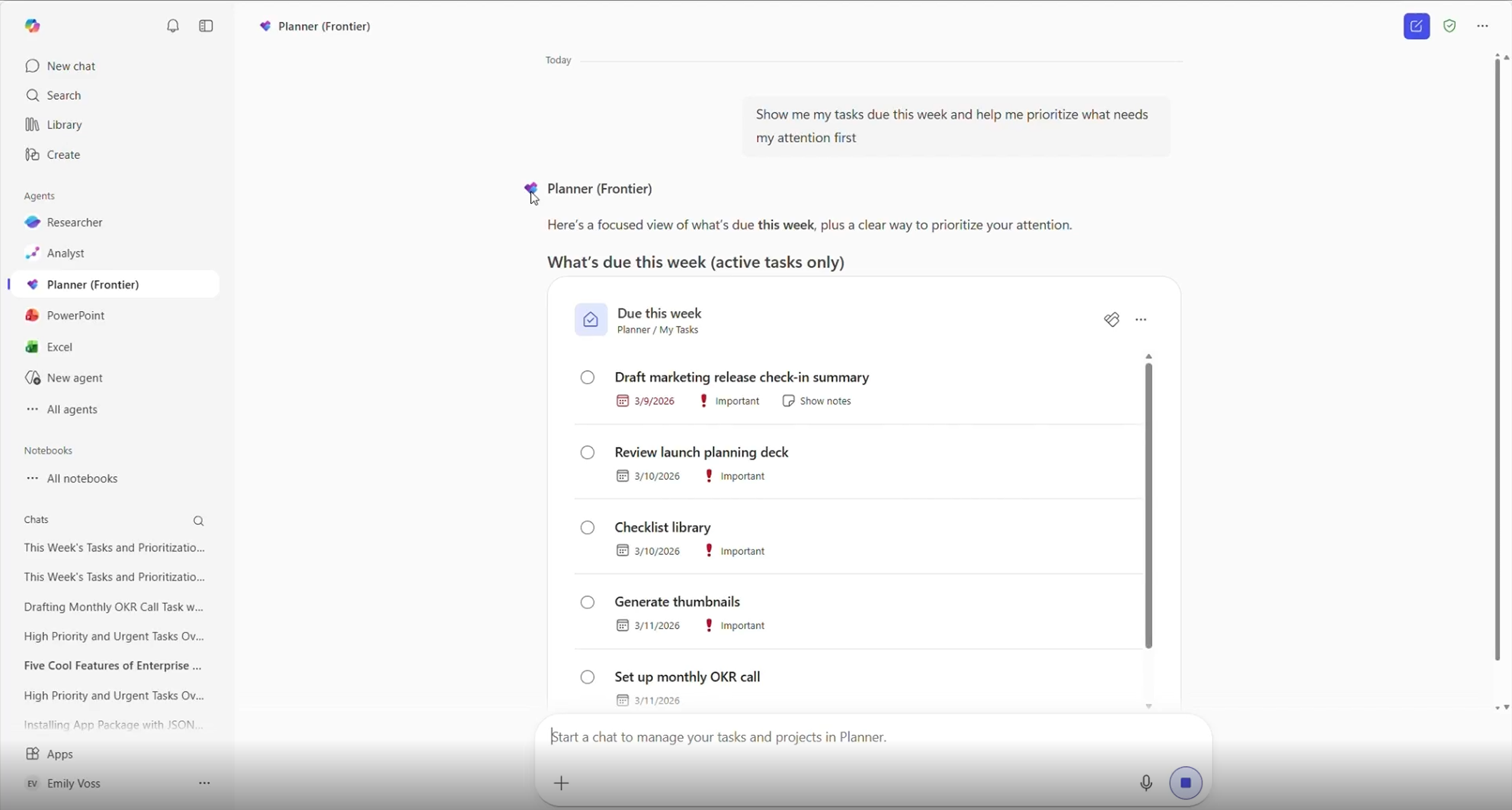 Screenshot that shows interactive task cards.