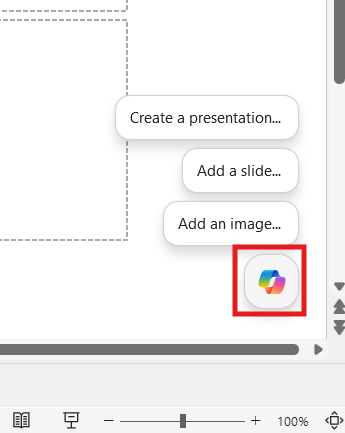Screenshot of Copilot button.