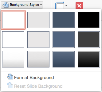 PowerPoint for Mac Background Style menu