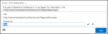 A web page link formatted with display text