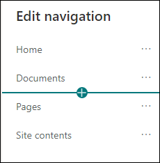 Add navigation window with the link option selected.