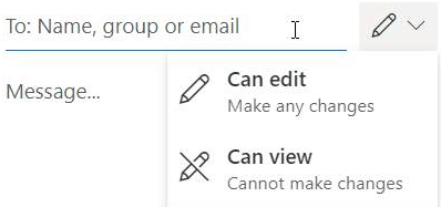 Select the pencil icon to give the recipients edit or read-only permission.