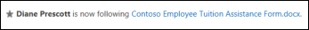 Newsfeed update when a document youre following gets edited