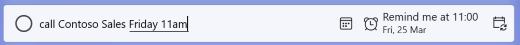 Add reminder by typing in time and date with task title