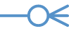 The symbol for Zero or More, in crows foot notation.