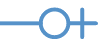 The symbol for Zero or One, in crows foot notation.