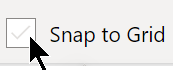 On the View tab, you can turn snap to grid on or off.