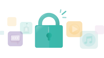 Image of lock surrounded by apps