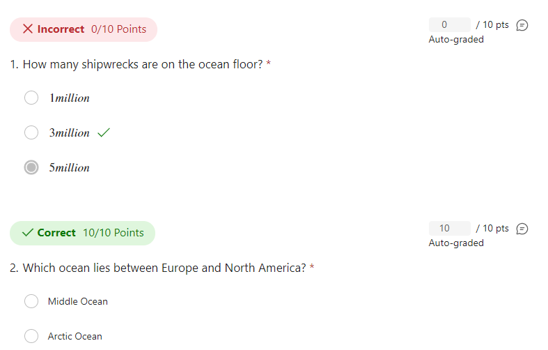 Screenshot of grading examples.