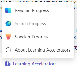 Screenshot of learning accelerators.