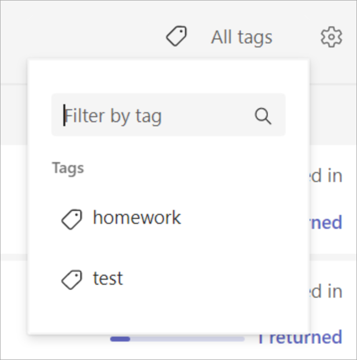 The dropdown that appears after selecting all tags 2 tag options are shown.