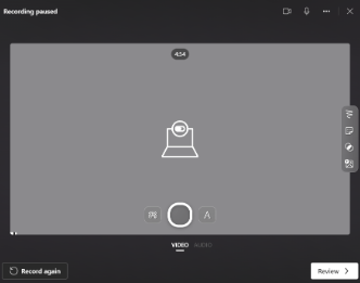Screenshot of record button.