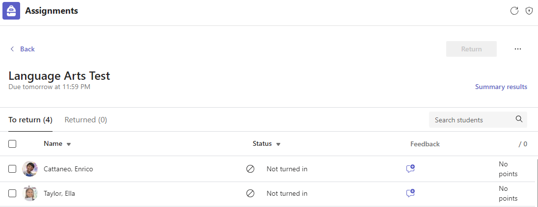 Screenshot of a test example.