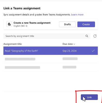 unlinked assignments
