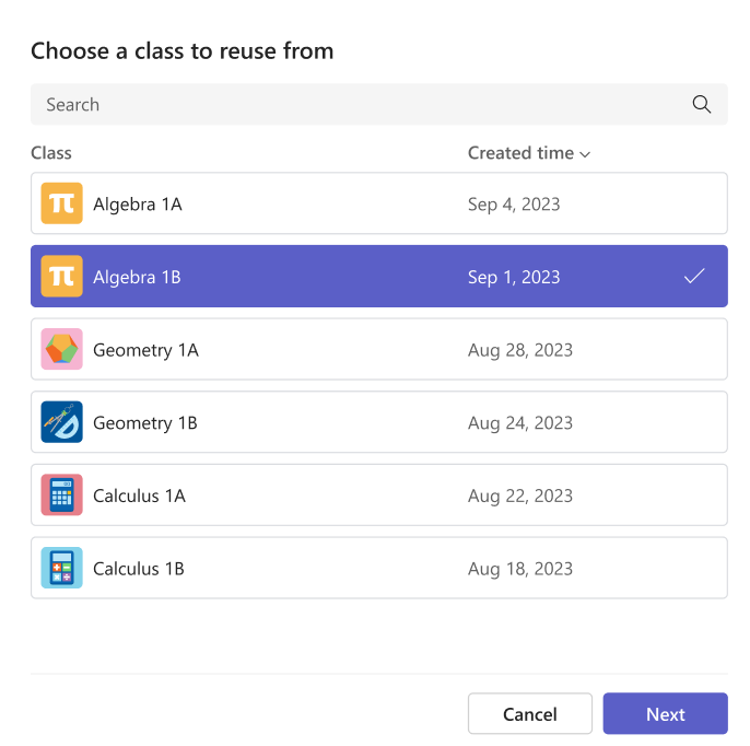 choose a class
