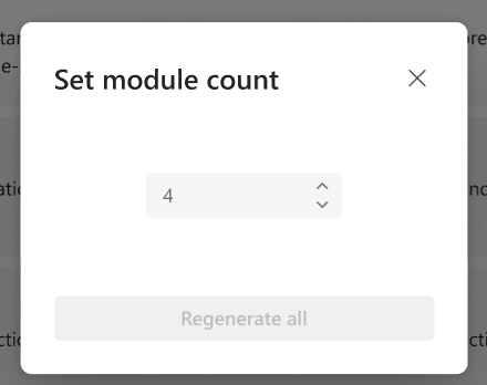 set module count