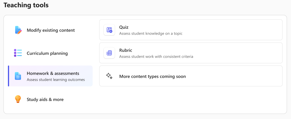 Teaching tools in Teach