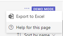 Screenshot that shows export option.