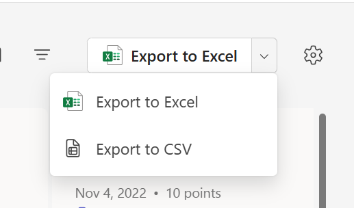 Screenshot of export.