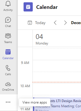 Screenshot that shows more apps option.