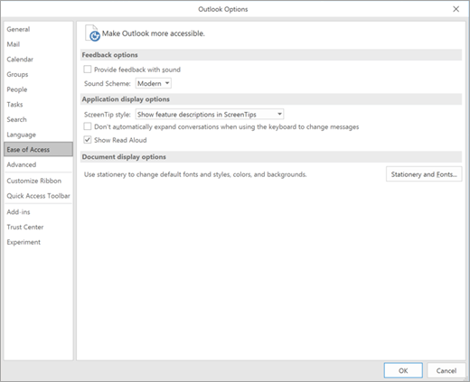 Screenshot of read aloud option.