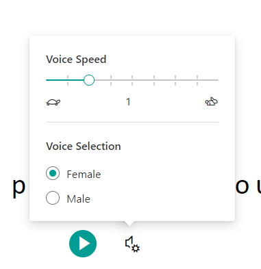 Screenshot of voice settings.
