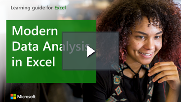 Woman smiling, Learning guide for Excel