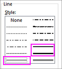 line styles
