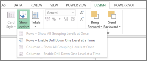 Power View Drill levels