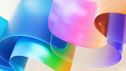 Abstract 3D image with Microsoft Copilot color theme