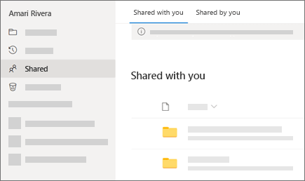 Screenshot of the Shared with you view in OneDrive for work or school.