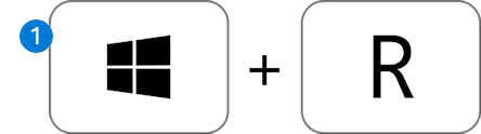Screenshot showing Windows with R key.