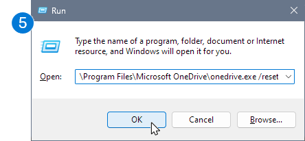 Screenshot of the Run dialog command.
