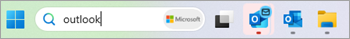 Screenshot of Outlook and Outlook (classic) in the taskbar