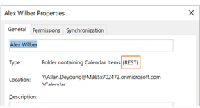 You can use the Calendar properties to confirm if youre using the REST or MAPI interfaces.