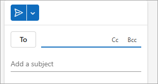 Select CC or BCC to display buttons next to each. Press the corresponding button to access the address book and select recipients.