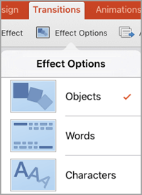 Effect options