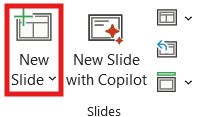 Screenshot of New slide layout.