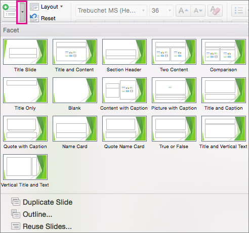 Adding a slide