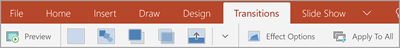 Transitions tab