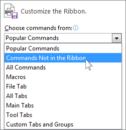 Choose a command that isnt in the ribbon.